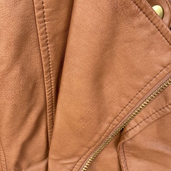 Lane Bryant 14/16 Faux Leather Moto Jacket Carmel Brown - Picture 3 of 6